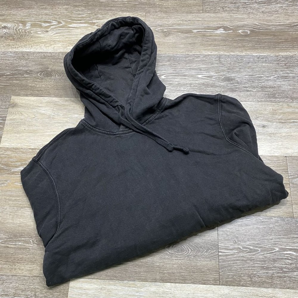 American Eagle Pullover Drawstring Tie Black Swea… - image 1